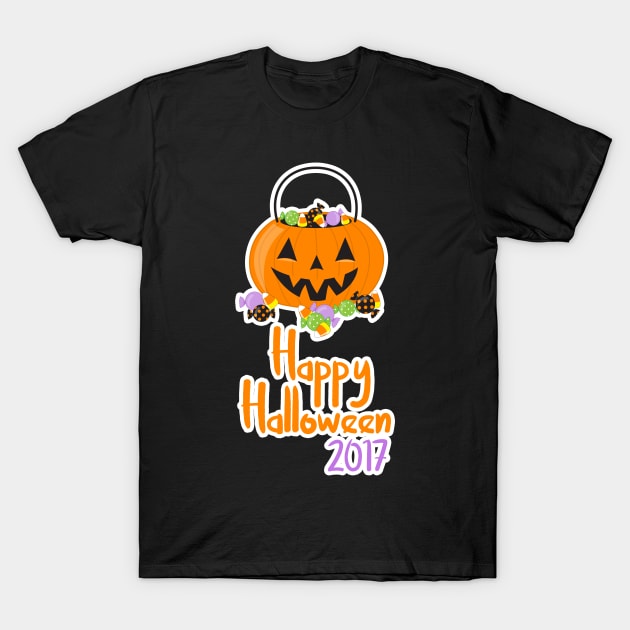 Trick or Treat Happy Halloween 2017 T-Shirt by 4Craig